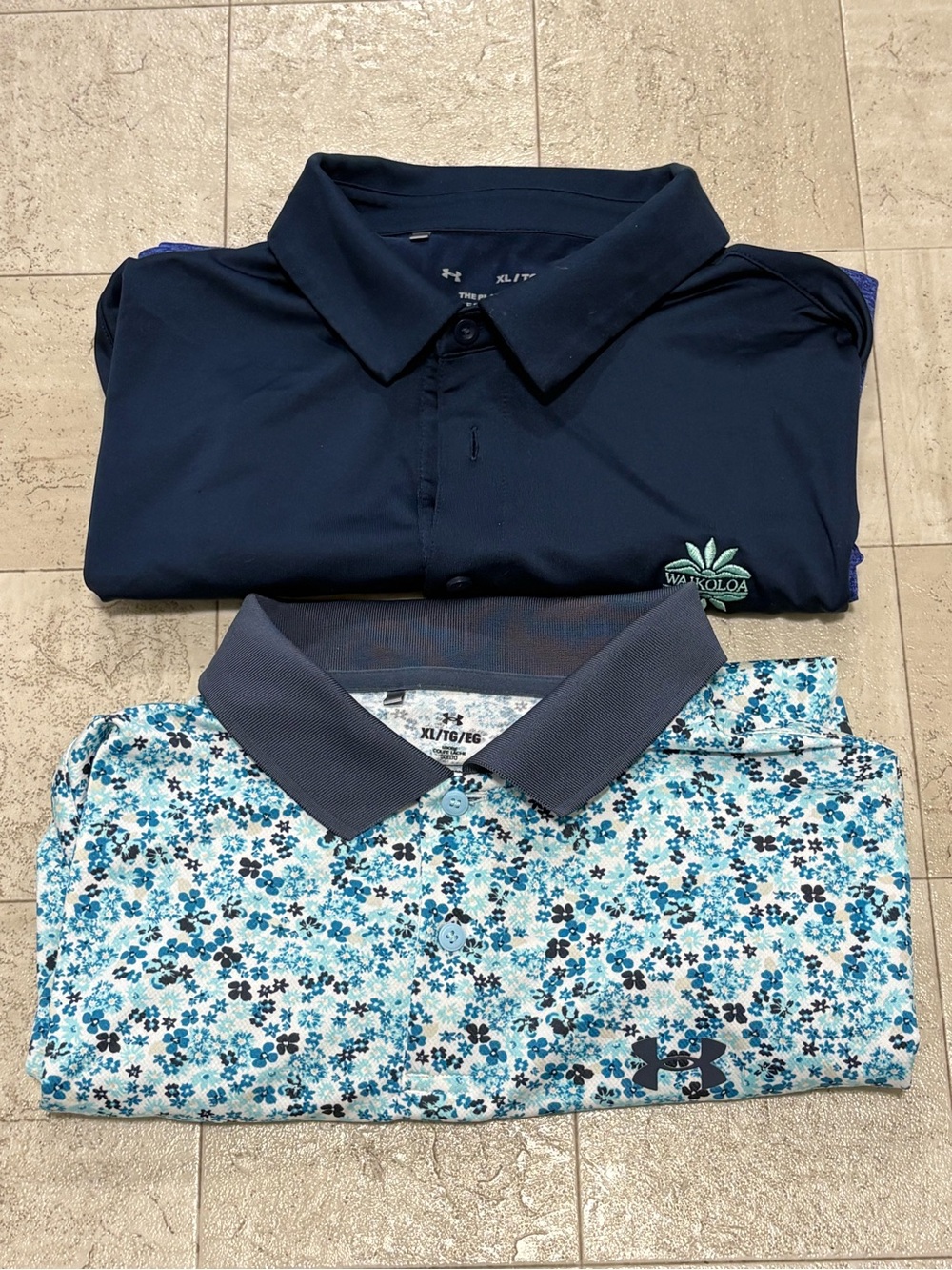 Under Armour Golf Polos 2 Bundle Men's Size XL Short Sleeve Blue